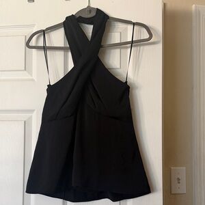 Black Crisscross Halter Top